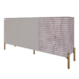 Комод закрытый в гостиную на золотых металлических ножках LION Грей 154x38x76,5 см Кашемир/Камень (LION-041858)