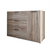 Комод LION Краш с тремя выдвижными ящиками и закрытыми полками Дуб сонома трюфель (LION-044152)