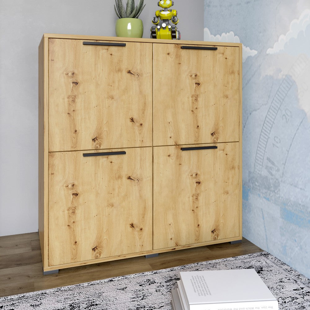 Тумба четырехдверная LION Краш 82x43x86 см Дуб артизан (LION-041754)