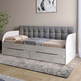 Детская полуторная кровать LION Л-7 с ящиками и ламелями Лили-95 120x200 см Бетон (LION-044241)