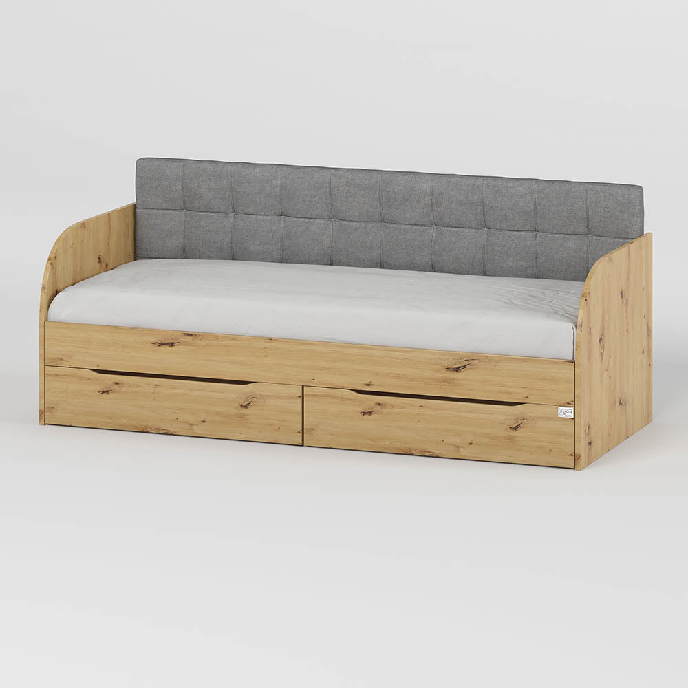 Детская односпальная кровать LION Л-7 с ящиками и ламелями Лили-95 90x200 см Дуб артизан (LION-041090)