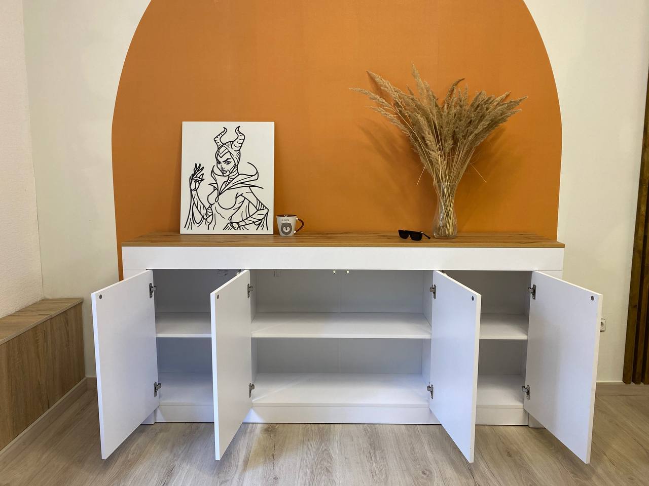 Большой комод LION Ларри-1 Нимфея альба/Дуб Сонома (LION-041047)