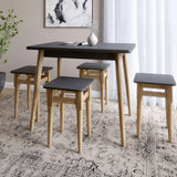 Стол и 4 табурета обеденный комплект для кухни Маями-2 кромка ПВХ 0,45 мм Антрацит (LION-041216)