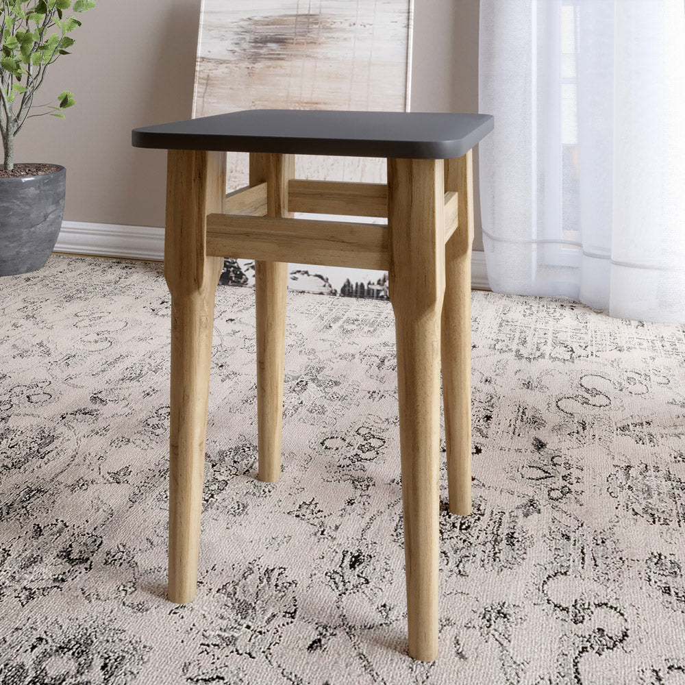 Стол круглый и 4 табурета обеденный комплект для кухни Маями-1 кромка ПВХ 0,45 мм Дуб Сонома (LION-041226)