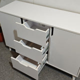 Комод в гостиную с белыми ножками М-ЗОН Борн 1200 Нимфея Альба (белый) (MZN-031098)