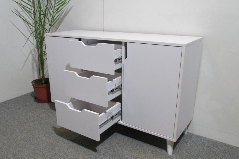 Комод в гостиную с черными ножками М-ЗОН Борн 1200 Дуб артизан/Антрацит (MZN-031088)