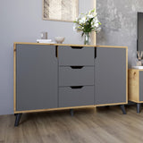 Комод в гостиную с черными ножками М-ЗОН Борн 1200 Дуб артизан/Антрацит (MZN-031088)