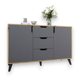 Комод в гостиную с черными ножками М-ЗОН Борн 1200 Дуб артизан/Антрацит (MZN-031088)