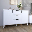 Комод в гостиную с белыми ножками М-ЗОН Борн 1200 Нимфея Альба (белый) (MZN-031098)