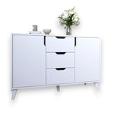 Комод в гостиную с белыми ножками М-ЗОН Борн 1200 Нимфея Альба (белый) (MZN-031098)