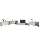 Комплект модульный для гостиной LION Грей 4 элемента с черными металлическими ножками Бетон Style/Дерево (LION-042738)