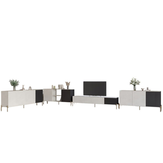 Комплект модульный для гостиной LION Грей 4 элемента с золотыми металлическими ножками Бетон Style/Асфальт (LION-042918)