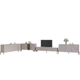 Комплект модульный для гостиной LION Грей 4 элемента с золотыми металлическими ножками Кашемир/Камень (LION-042928)