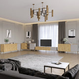 Комплект модульный для гостиной LION Грей 4 элемента с золотыми металлическими ножками Дуб Артизан/Кашемир (LION-042849)