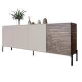 Комод в гостиную на черных металлических ножках LION Грей 204x38x76,5 см Кашемир/Дерево (LION-042508)