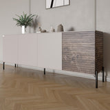 Комод в гостиную на черных металлических ножках LION Грей 204x38x76,5 см Кашемир/Дерево (LION-042508)