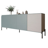 Комод в гостиную на черных металлических ножках LION Грей 204x38x76,5 см Гранит серый/Кашемир (LION-042628)