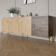 Комод на золотых металлических ножках LION Грей 204x38x76,5 см Дуб Аппалачи/Дерево (LION-042658)