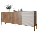 Комод на золотых металлических ножках LION Грей 204x38x76,5 см Дуб Ливорно/Кашемир (LION-042648)