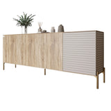 Комод на золотых металлических ножках LION Грей 204x38x76,5 см Дуб сонома/Кашемир (LION-042638)