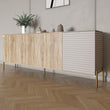 Комод на золотых металлических ножках LION Грей 204x38x76,5 см Дуб сонома/Кашемир (LION-042638)
