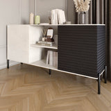 Комод открытый на черных металлических ножках LION Грей Бетон Style/Асфальт (LION-042713)