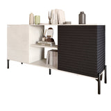 Комод открытый на черных металлических ножках LION Грей Бетон Style/Асфальт (LION-042713)