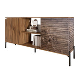 Комод открытый на черных металлических ножках LION Грей Дуб Ливорно/Дерево (LION-042763)