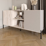 Комод открытый на черных металлических ножках LION Грей Самоа дымчатый/Кашемир (LION-042874)