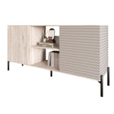 Комод открытый на черных металлических ножках LION Грей Самоа дымчатый/Кашемир (LION-042874)