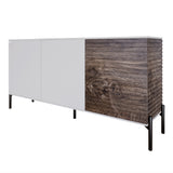 Комод закрыт в гостиную на черных металлических ножках LION Грей 154x38x76,5 см Нимфея Альба (белый)/Дерево (LION-041784)