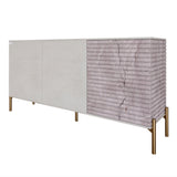 Комод закрытый в гостиную на золотых металлических ножках LION Грей 154x38x76,5 см Бетон Style/Камень (LION-041849)