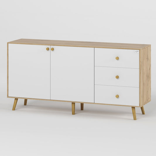 Комод LION Хьюге-5 Дуб Аппалачи/Нимфея Альба (белый) (LION-041101)