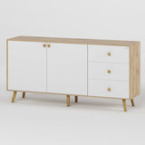 Комод LION Хьюге-5 Дуб Аппалачи/Нимфея Альба (белый) (LION-041101)