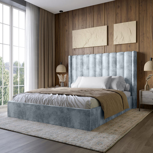 Двуспальная кровать с подъемным механизмом LION Нино 160x200 см SILK 301 Дымчатый (LION-045058)