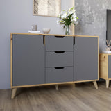 Комод в гостиную с ножками в цвете Орех светлый М-ЗОН Борн 1200 Дуб артизан/Антрацит (MZN-031089)