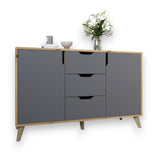 Комод в гостиную с ножками в цвете Орех светлый М-ЗОН Борн 1200 Дуб артизан/Антрацит (MZN-031089)