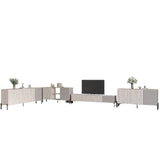 Комплект модульный для гостиной LION Грей 4 элемента с черными металлическими ножками Самоа Дымчатый/Кашемир (LION-042839)