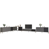 Комплект модульный для гостиной LION Грей 4 элемента с золотыми металлическими ножками Антрацит/Асфальт (LION-042885)