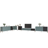 Комплект модульный для гостиной LION Грей 4 элемента с золотыми металлическими ножками Гранит серый/Асфальт (LION-042919)