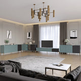 Комплект модульный для гостиной LION Грей 4 элемента с золотыми металлическими ножками Гранит серый/Асфальт (LION-042919)