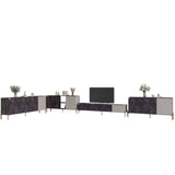 Комплект модульный для гостиной LION Грей 4 элемента с золотыми металлическими ножками Бетон темный/Кашемир (LION-042860)