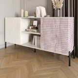 Комод открытый на черных металлических ножках LION Грей Бетон Style/Камень (LION-042789)