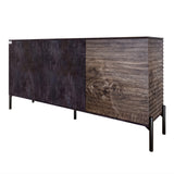 Комод закрыт в гостиную на черных металлических ножках LION Грей 154x38x76,5 см Бетон темный/Дерево (LION-041775)