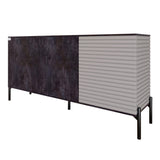 Комод закрыт в гостиную на черных металлических ножках LION Грей 154x38x76,5 см Бетон темный/Кашемир (LION-041805)