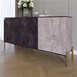 Комод закрытый в гостиную на золотых металлических ножках LION Грей 154x38x76,5 см Бетон темный/Камень (LION-041850)
