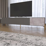 Комплект модульный для гостиной LION Грей 4 элемента с золотыми металлическими ножками Самоа Дымчатый/Камень (LION-042929)