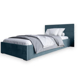 Односпальная кровать LION Краш Лили 84 велюр (Голубой) 90х200 см (LION-044164)