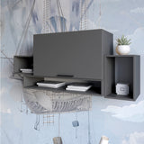 Полка LION Краш с одним закрытым отсеком Антрацит (LION-044072) ТОП