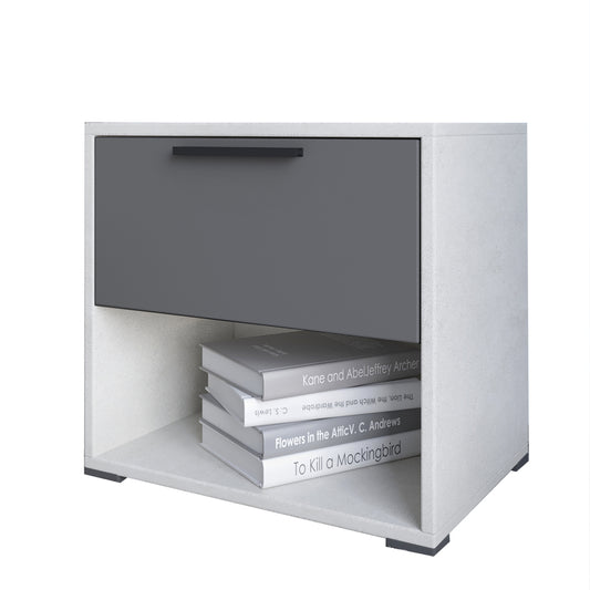 Тумба прикроватная LION Краш с выдвижным ящиком Кашемир/Антрацит (LION-044124)